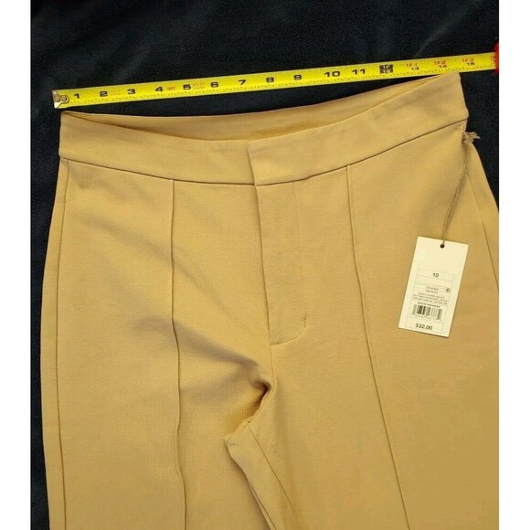 NWT a new day Ladies Tan Hi Waist Flare Dress Pants W/SlimmingFront Seam Size 10 - Picture 5 of 9